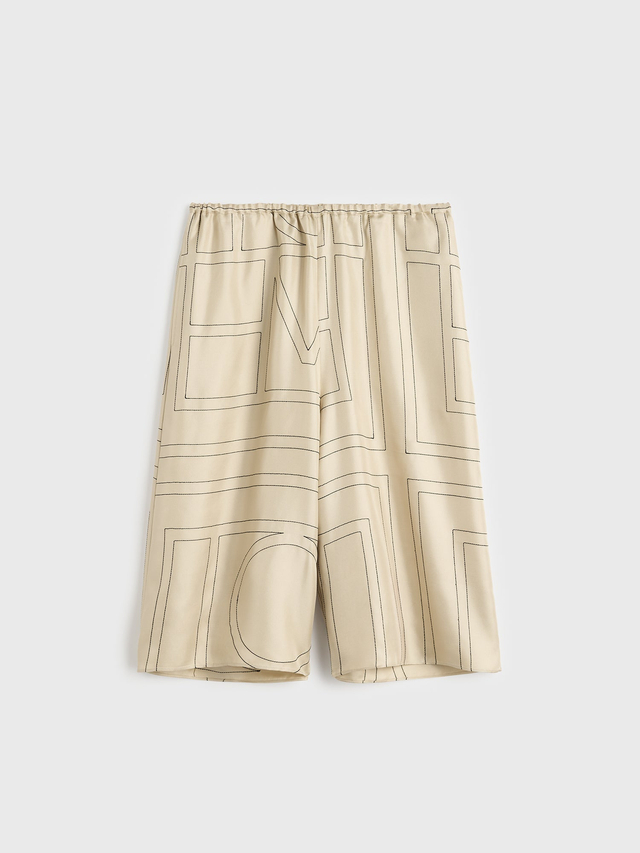 Monogram silk pj culottes ivory