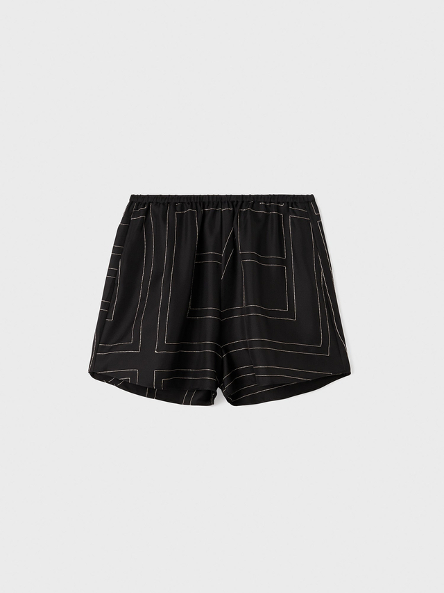 Monogram silk pj shorts black monogram