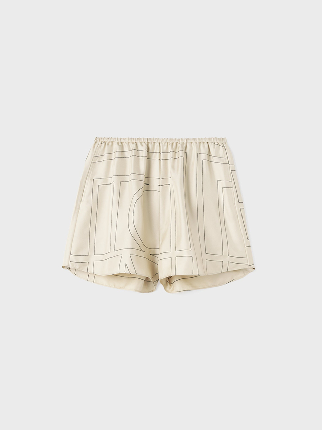 Monogram silk pj shorts ivory monogram