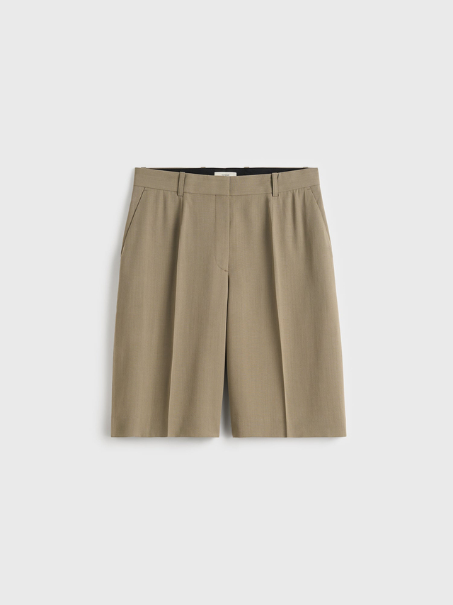 Wide fluid shorts taupe