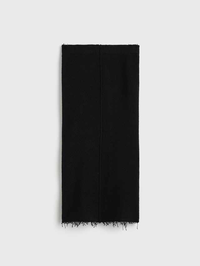 Long fringed jersey skirt black