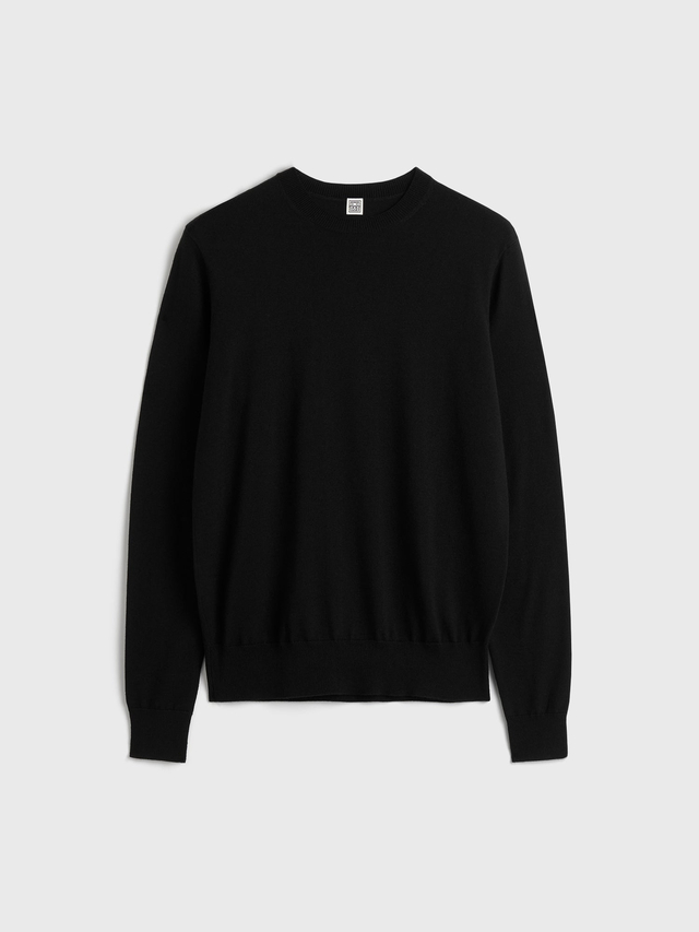 Fine crew knit black