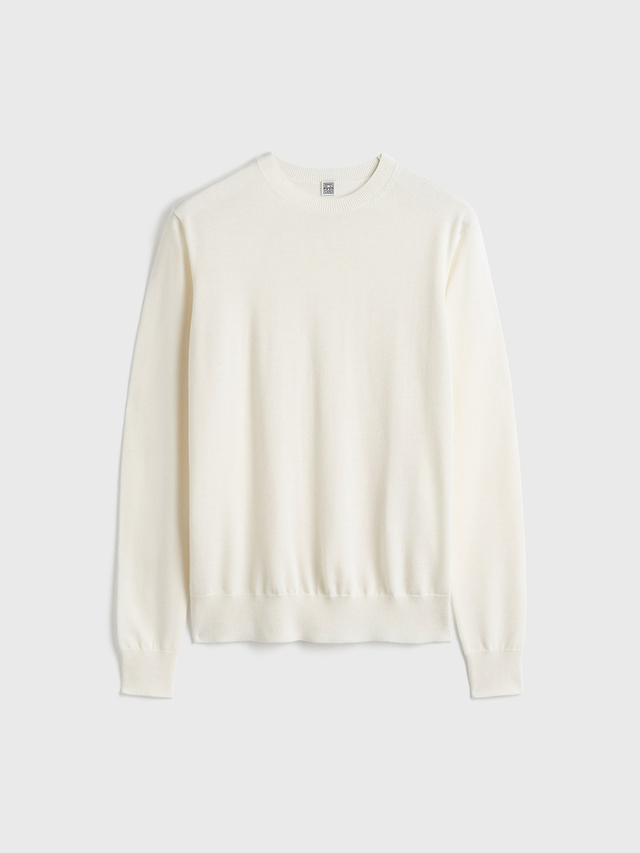 Fine crew knit ecru