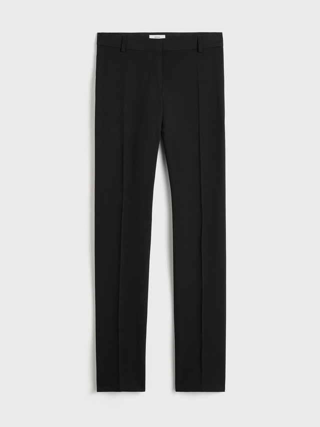 Low waist slim evening trousers black