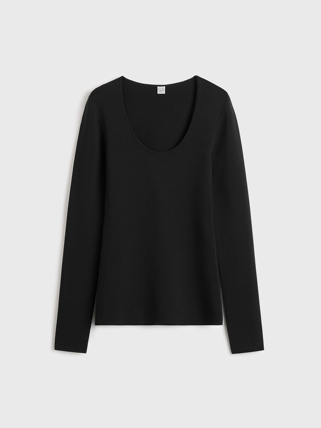 Compact knit top black