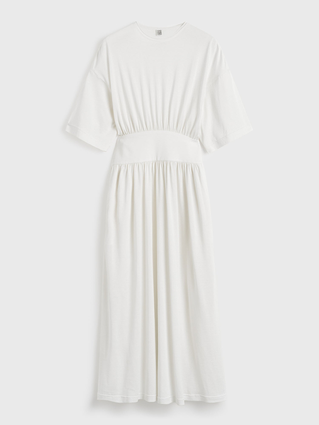 Cotton silk tee dress off white