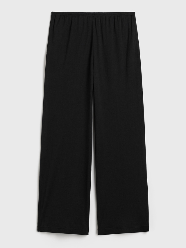 Cotton silk pj bottoms black