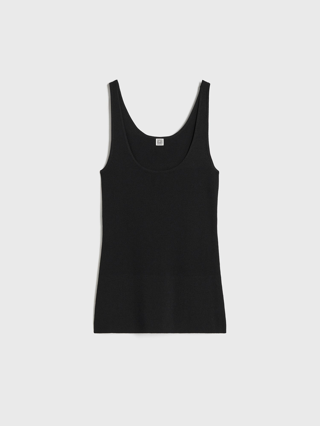 Compact knit tank black