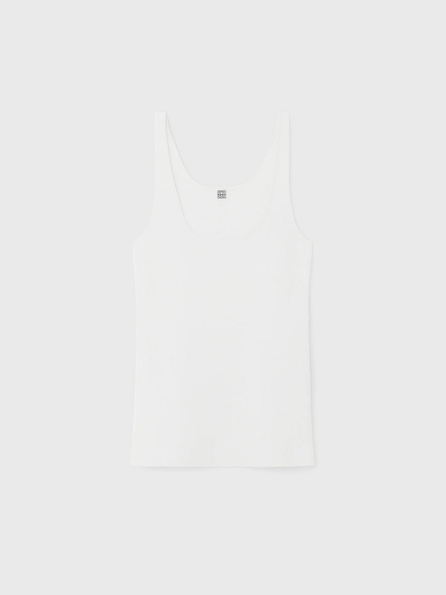 Compact knit tank white