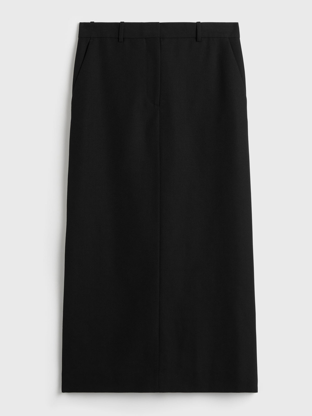 Low waist straight skirt black