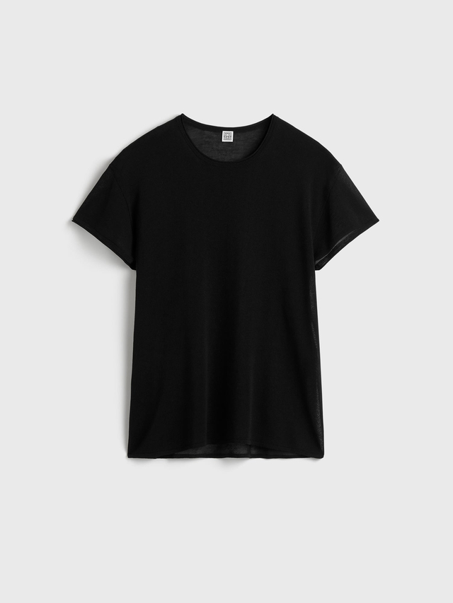 Silk tee black