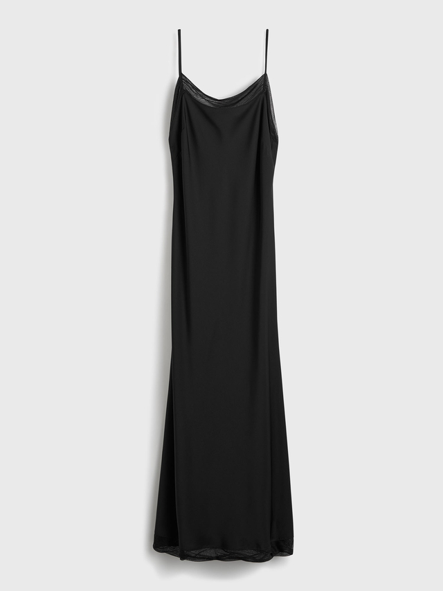 Satin slip dress black