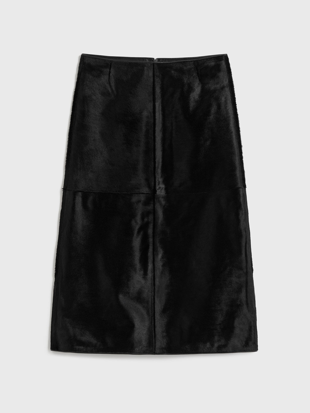 Pony hair skirt black