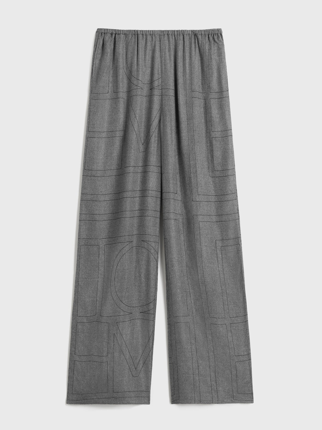 Monogram flannel pj bottoms smoke melange