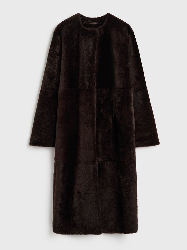 Soft shearling coat bark