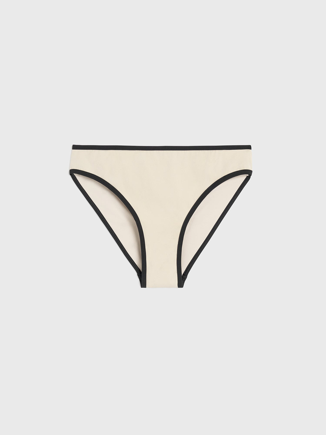 Stripe edge bikini bottoms light hay