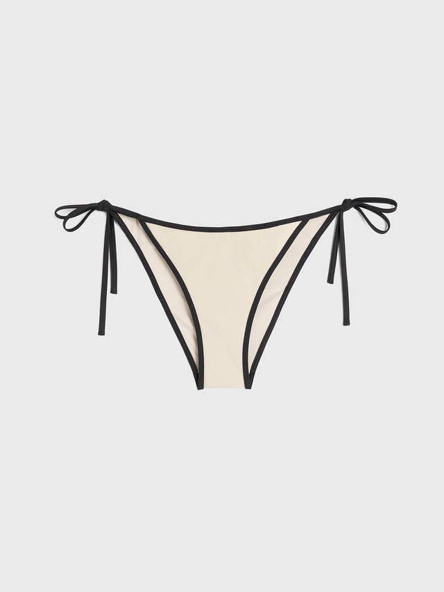 Stripe tie bikini bottoms light hay