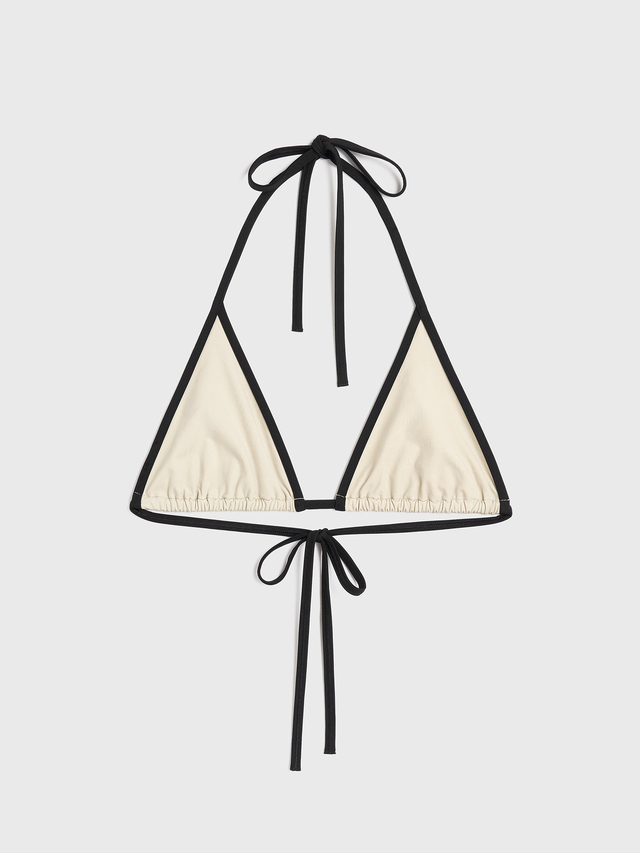 Stripe tie bikini top light hay