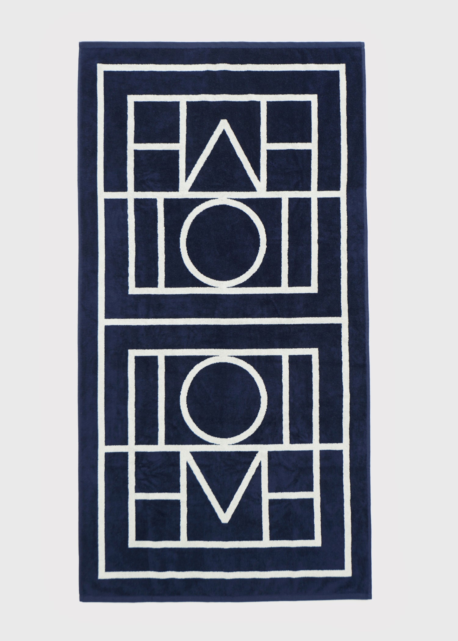 Monogram beach towel navy