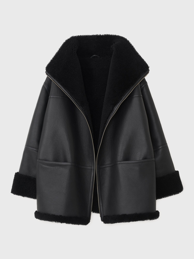 Signature shearling jacket black