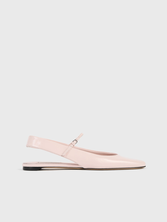 Slingback naplack mary janes flamingo