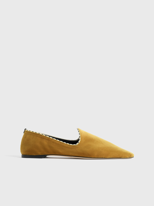 Velvet venetian slippers saffron