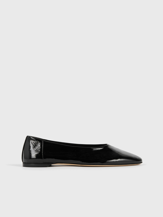 Slip naplack ballerinas black