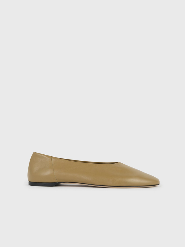 Slip nappa ballerinas desert