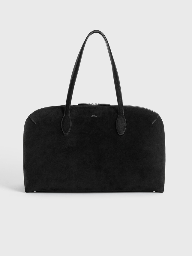 Suede day tote black