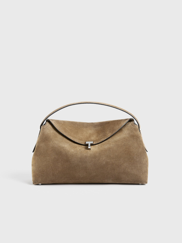 T lock suede top handle tobacco