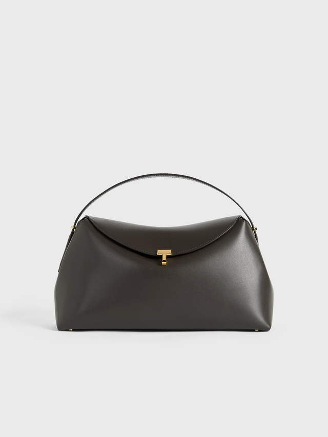 T lock leather top handle bark