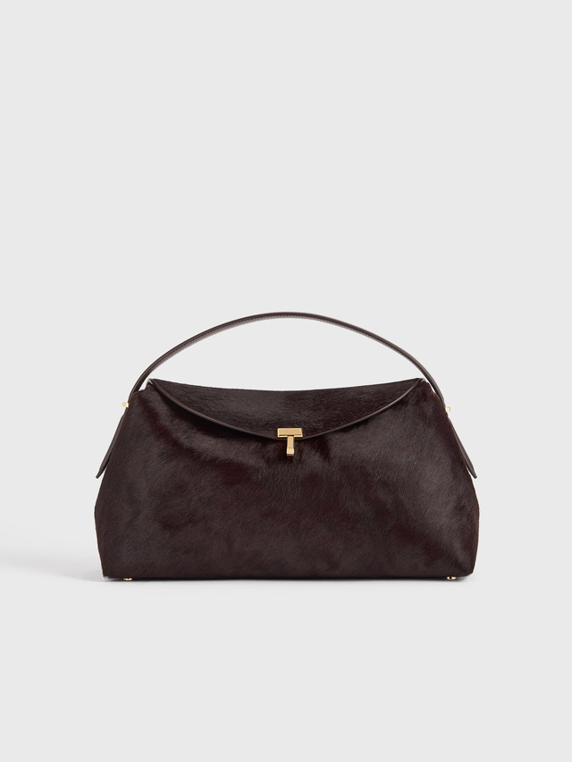 T lock pony hair top handle wine