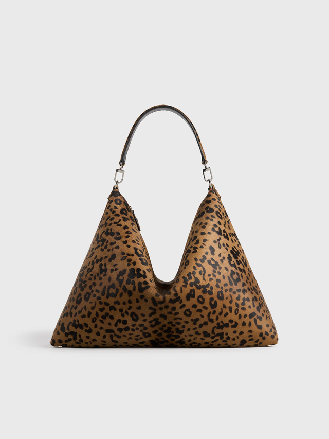 Bevel pony hair bag leopard