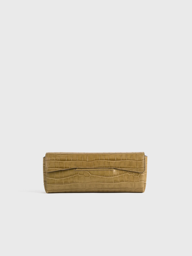 Soft croco embossed t clutch biscuit